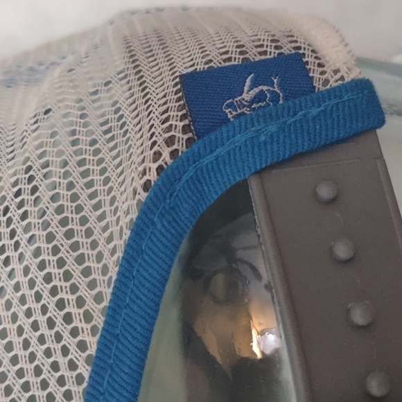 Penguin Palm trees Poolside Graphic Baseball Cap Mesh Trucker Blue Hat Pool NEW - Picture 12 of 12